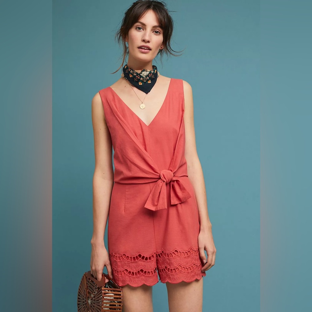 Anthropologie Desert Sleeveless Romper Cutout Cotton Jumpsuit new with tags